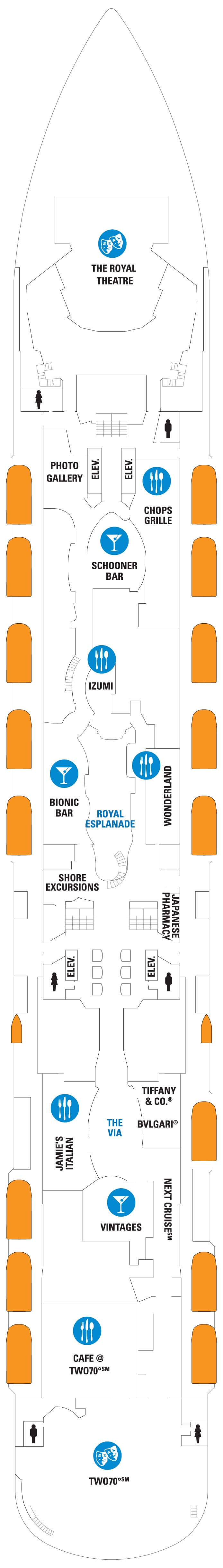 Sơ đồ boong tầng 5 tàu Quantum of the Seas